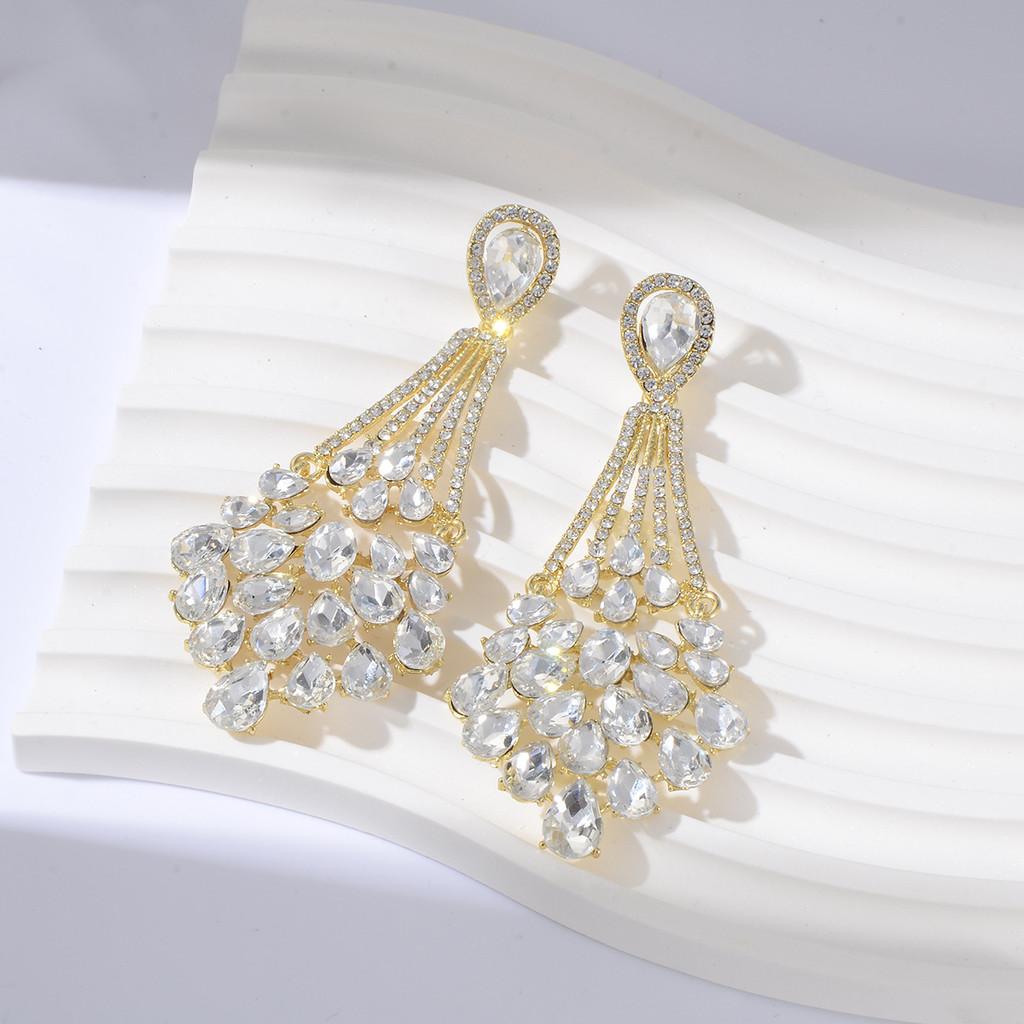 Vintage Crystal Water Drop Earrings For Women With Long Tassels For Wedding And Party Wear
