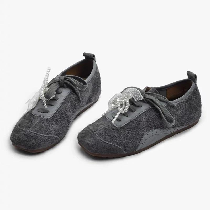 Fashion Flats Women Sport Suede Fashion Loafers Shoes Casual Walking Woman's Sneakers 2025 Running Dress Chaussure Femme