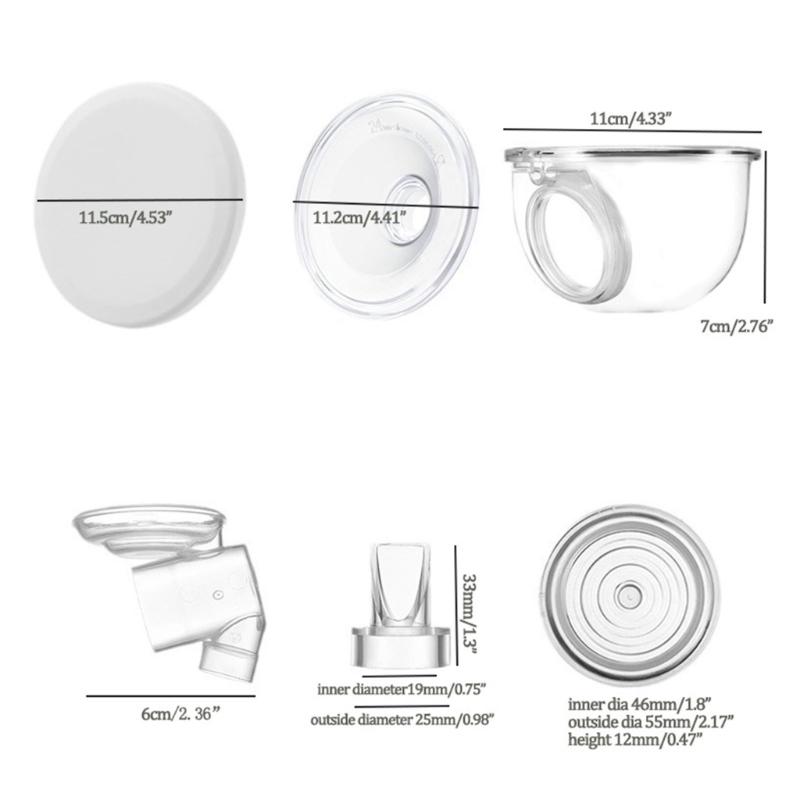 1 Set Attachment Including Dust Cover Diaphragm Flange Insert & Silicone Diaphragm for S12 Electric Breast Pumps Repair