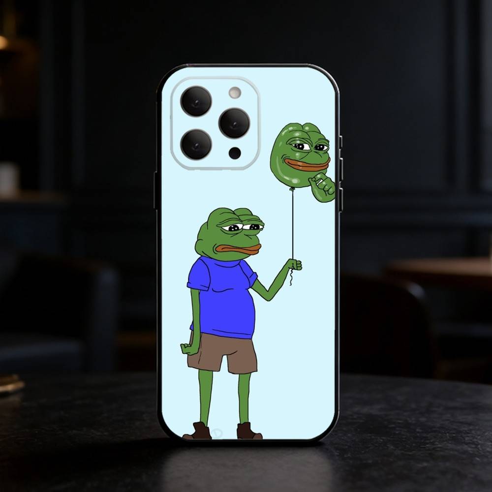 F-Funny P-Pepe the Frog Phone Case For iPhone 17,16,15,14,13,12,11 Plus,Pro Max,SE4Soft Silicone Black Cover
