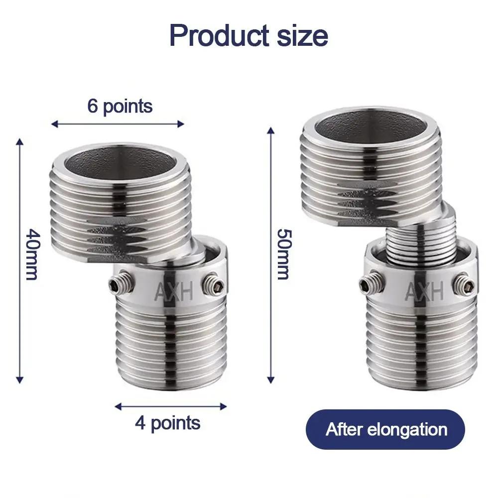 Stainless Steel Angled Curved Foot Lengthened Angle Adjustment Shower Faucet Adapter Wall Mounted Thickened