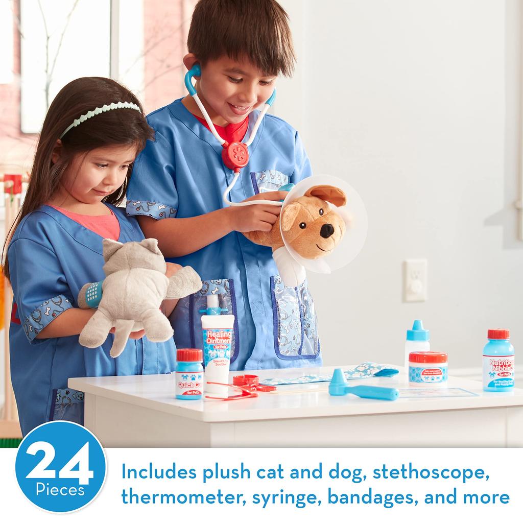 Melissa & Doug Pretend Play Toy Animal Doctor Doctor Set Veterinarian Authentic 8520