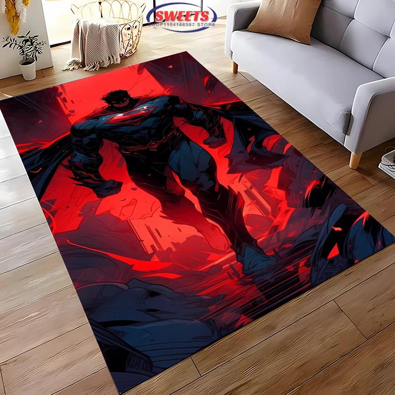 Superman Carpet, Bedroom Floor Mat, Living Room Sofa Bed Mat, Non-slip Exquisite Home Decor, Durable Machine Washable Rug