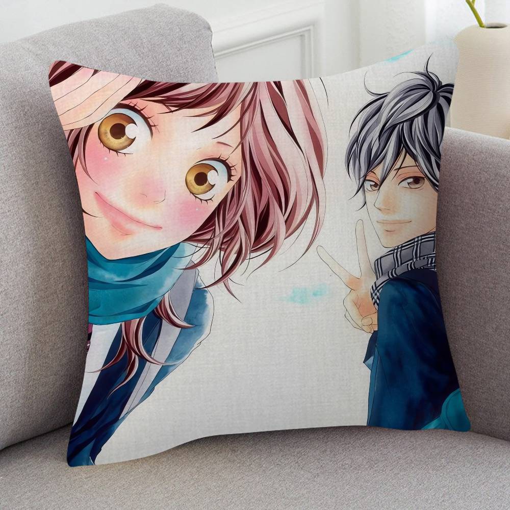 Anime Ao Haru Ride Game For Cartoon Print Peripheral Pillow Case Cushion Cover Home Decor Birthday Gift Pillowcover
