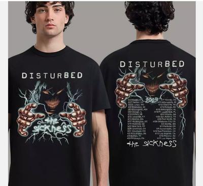 Disturbed The Game Sickness 25 Tour Maglietta Unisex a Due Lati