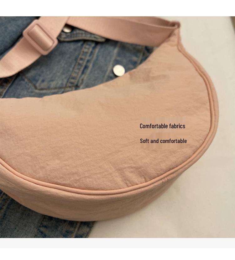Women's Versatile Small Nylon Crossbody Dumpling Bag - Solid Color Shoulder Bag