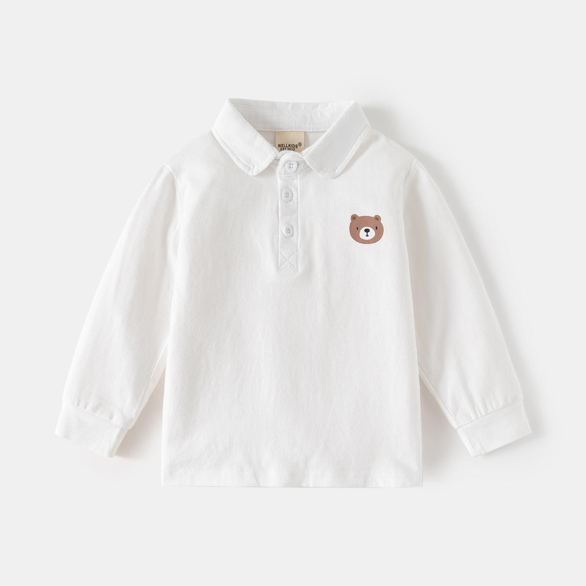 

Детская одежда, нижняя рубашка для мальчиков, детская футболка с длинным рукавом, весенняя одежда 2025 года, новый детский универсальный топ на весну и осень 110cm белый