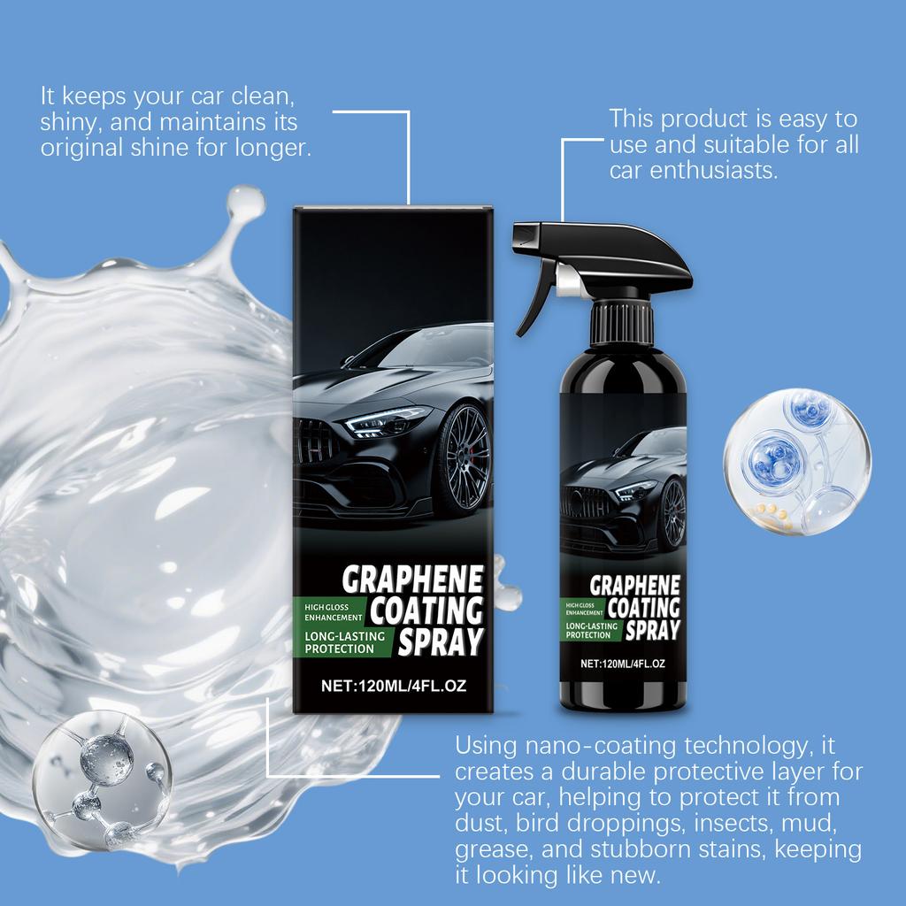 Car Paint Gloss Coating Spray Nano Cleaning Care Spray 120ml
