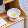 Slant Mouth Feeding Protection Cervical Bowl Flower Cat Bowl Ceramic Cat Food Bowl Cat Feeding Water Pet Cat Supplies