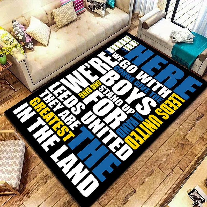 Leeds United F.C Carpet Rug for Living Room Bedroom Home Sofa Decoration,Kids play Non-slip Floor Mat
