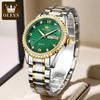 OLEVS Brand Diamond Studded Gold Watch Double Calendar Night Light Waterproof Quartz Men's Watch 5565