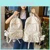 Drawstring School Backpack For Girls Summer Nylon Pure Color Casual Travel Bookbag With Padded Straps