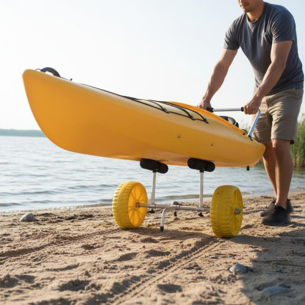 Aluminum Kayak Transport Trolley Foldable Watercraft Carrier Adjustable