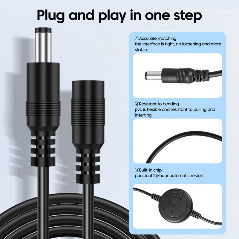5V-15V WiFi Router Reset Rebooter Automatic Restart Cable 72 Hours WiFi Router Timing Automatic Power Off Reset Control Line