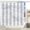Marble Texture Printing Bathroom Non-Slip Floor Mat Shower Curtain Combination Carpet European And American Style