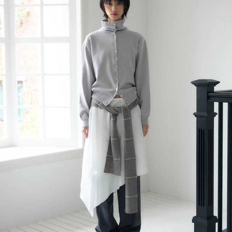 SIS A Stripe Ribbed Muffler [gray]