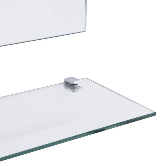 Wall Mirror with Shelf VIDAXL - Tempered Glass - Contemporary Style - White
