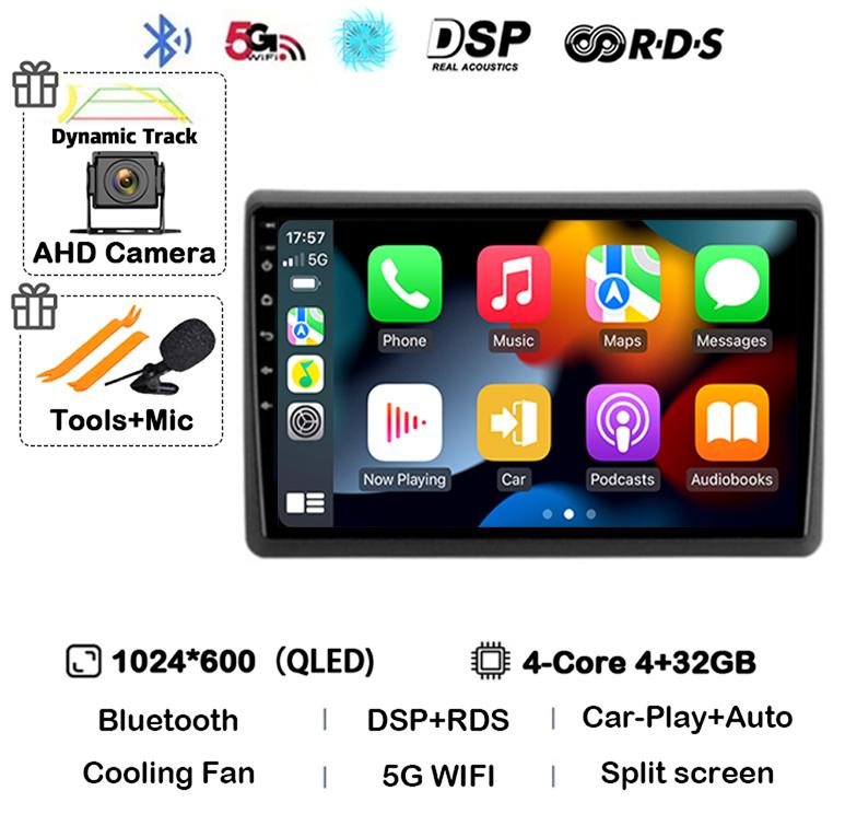Android 14 Carplay Auto Car Radio Multimedia Player For Renault Master Nissan NV400 Opel Movano 2010-2021 Stereo GPS Wifi+4G DSP