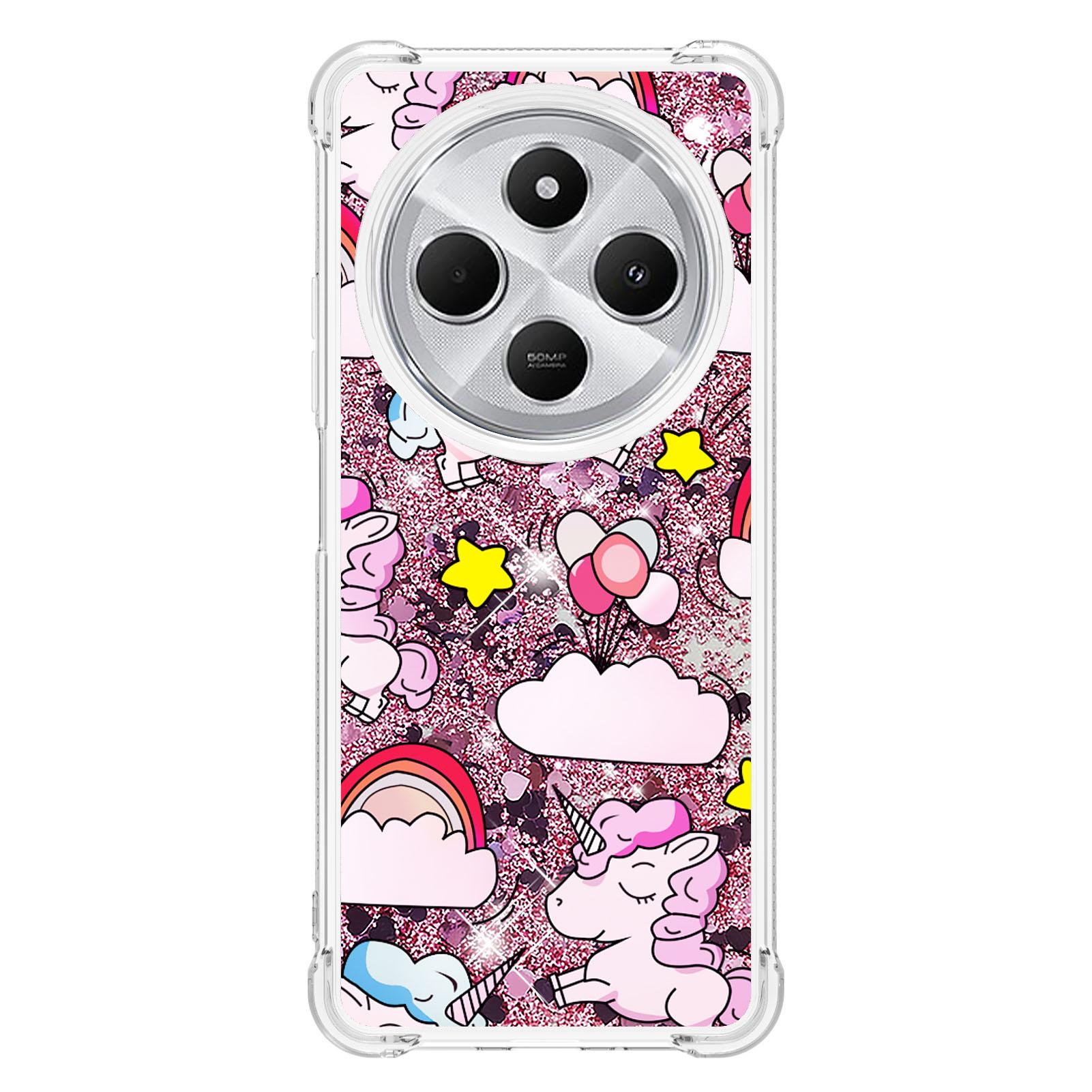

For Xiaomi Poco C75 4G/Redmi 14R 5G/14C 4G TPU Case with Quicksand and Pattern Printed Owl