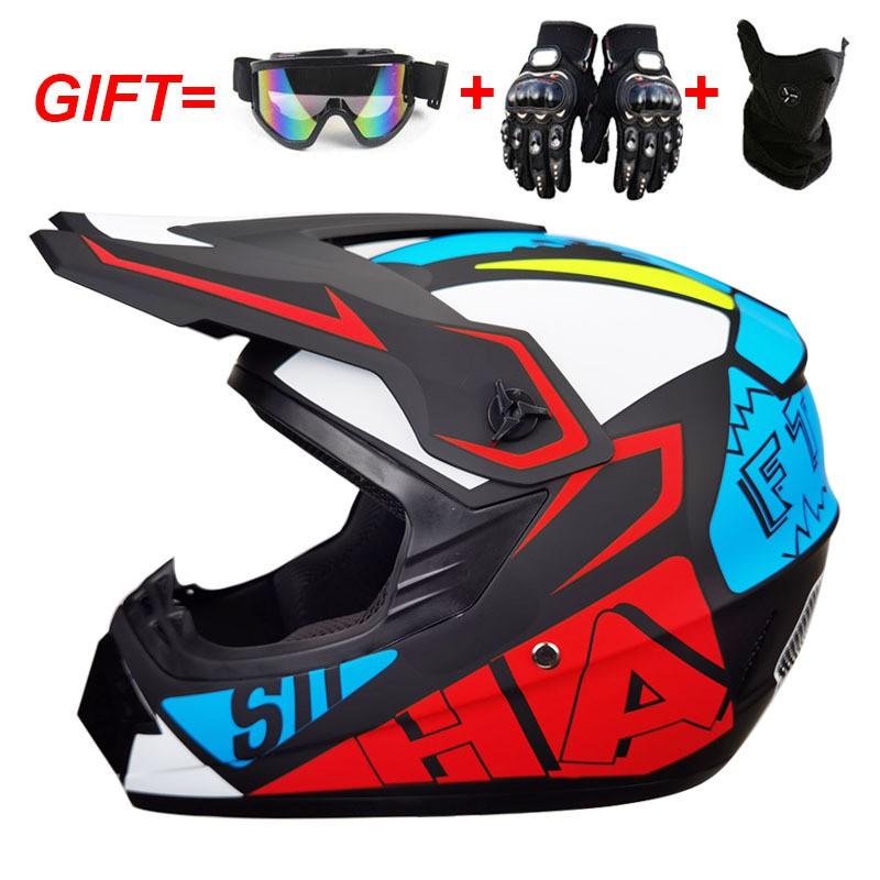 Full Face Motorcycle Helmet Off-Road ATV Dirt Bike Downhill Mountain Karting Adult Unisex ABS Safety Gear
