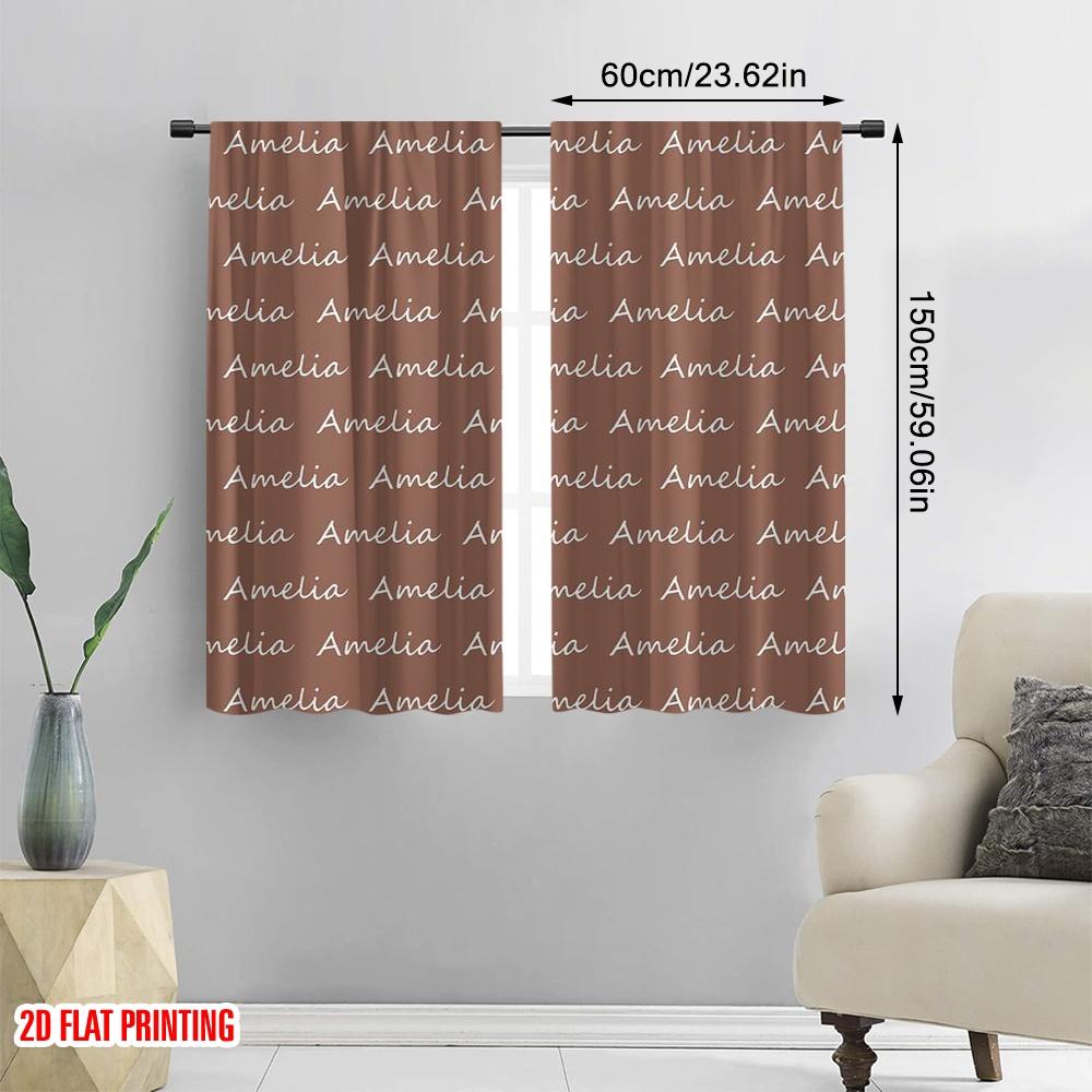 2 Stück, 2D-Flachdruck Vorhang Beliebtes Amelia-Muster Vielseitig Langlebiges Polyester (ohne Stange) Art Deco Festlich für Zimmer,