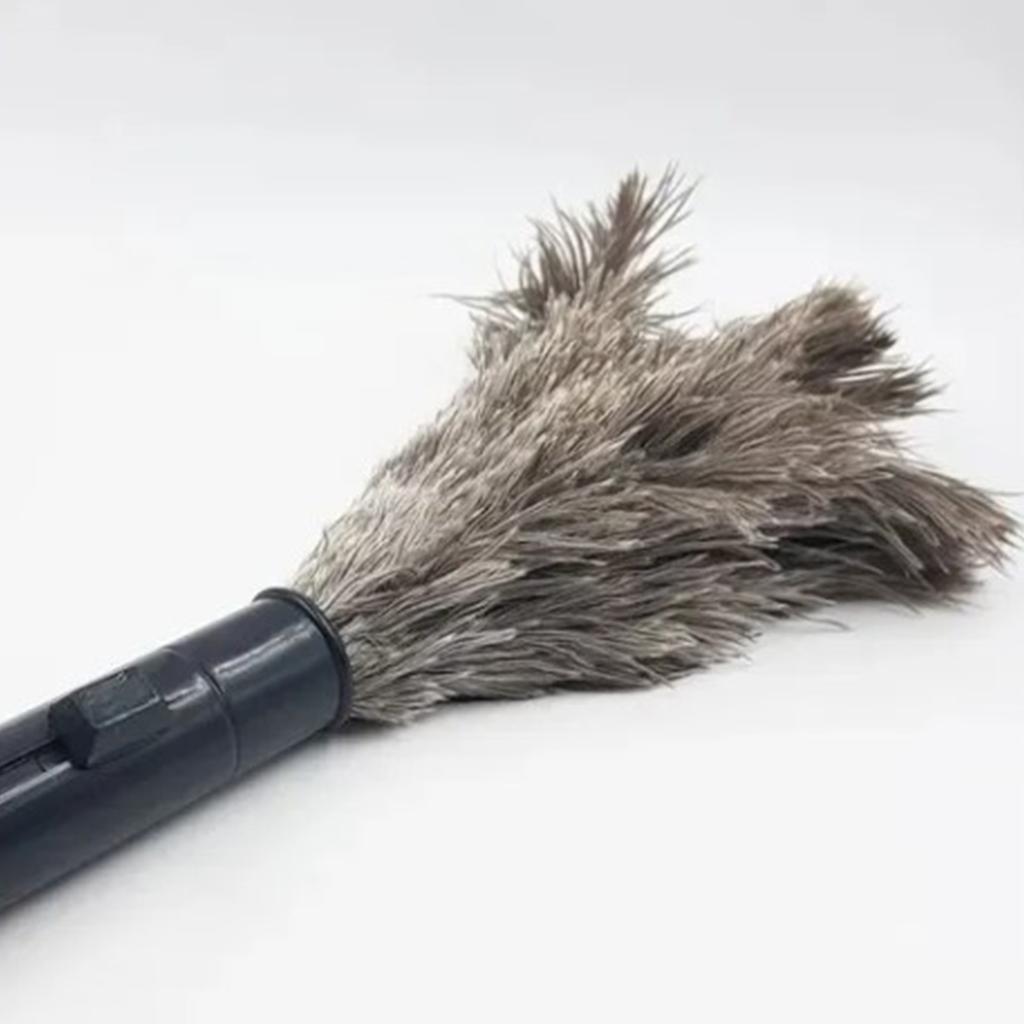 Feather Dusters Brown Washable Portable Compact Chicken Feathers ABS Mini Duster with Handle for