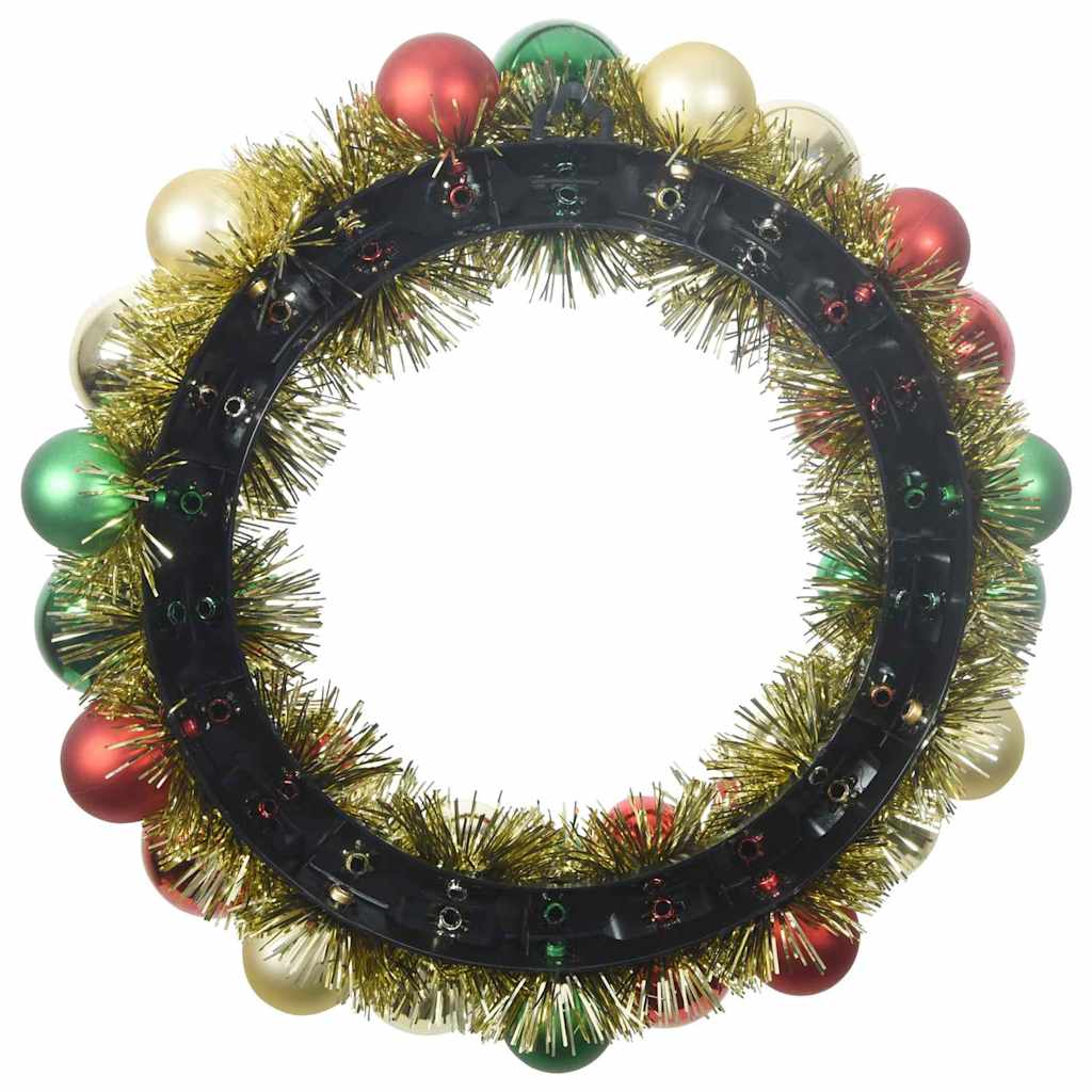 Christmas Ball Wreaths 2 pcs Multicolored 33 x 33 x 7 cm Polystyrene
