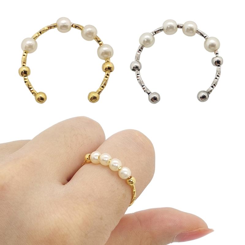 Anti-anxiety Ring Fidget Beaded Spinner Ring Stress Relieve Fashion Jewelry Great Gift for Women Men Girl