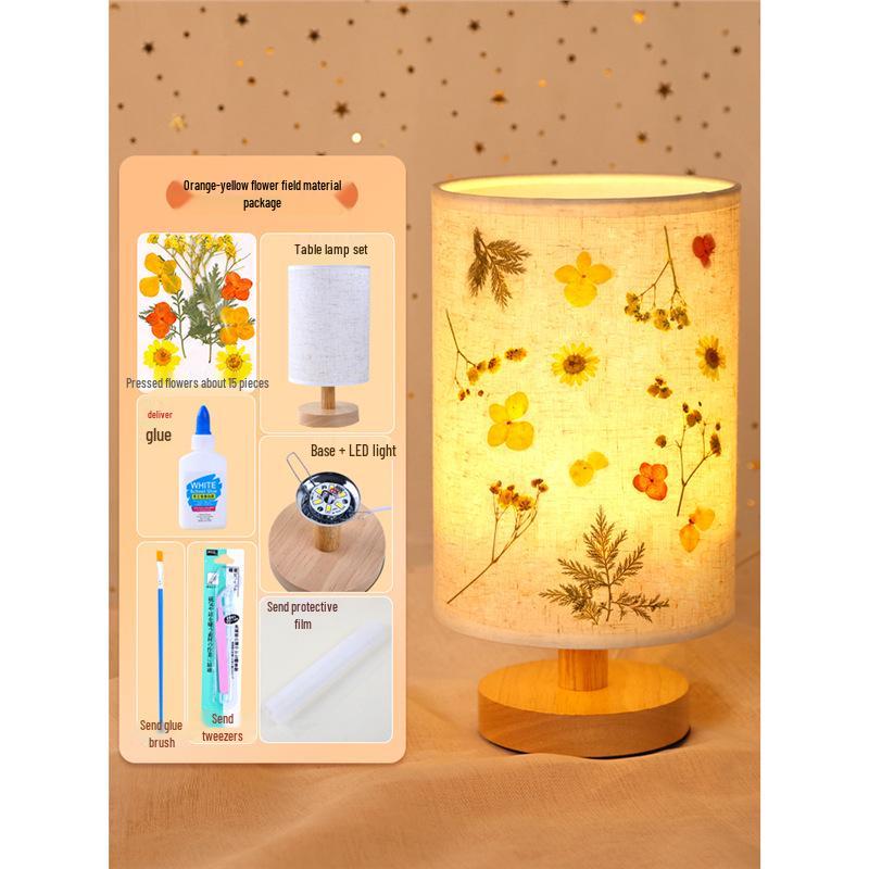 Dried Flower Embossed Table Lamp DIY Kit - Creative Gift for Team Building and National Day Festivities