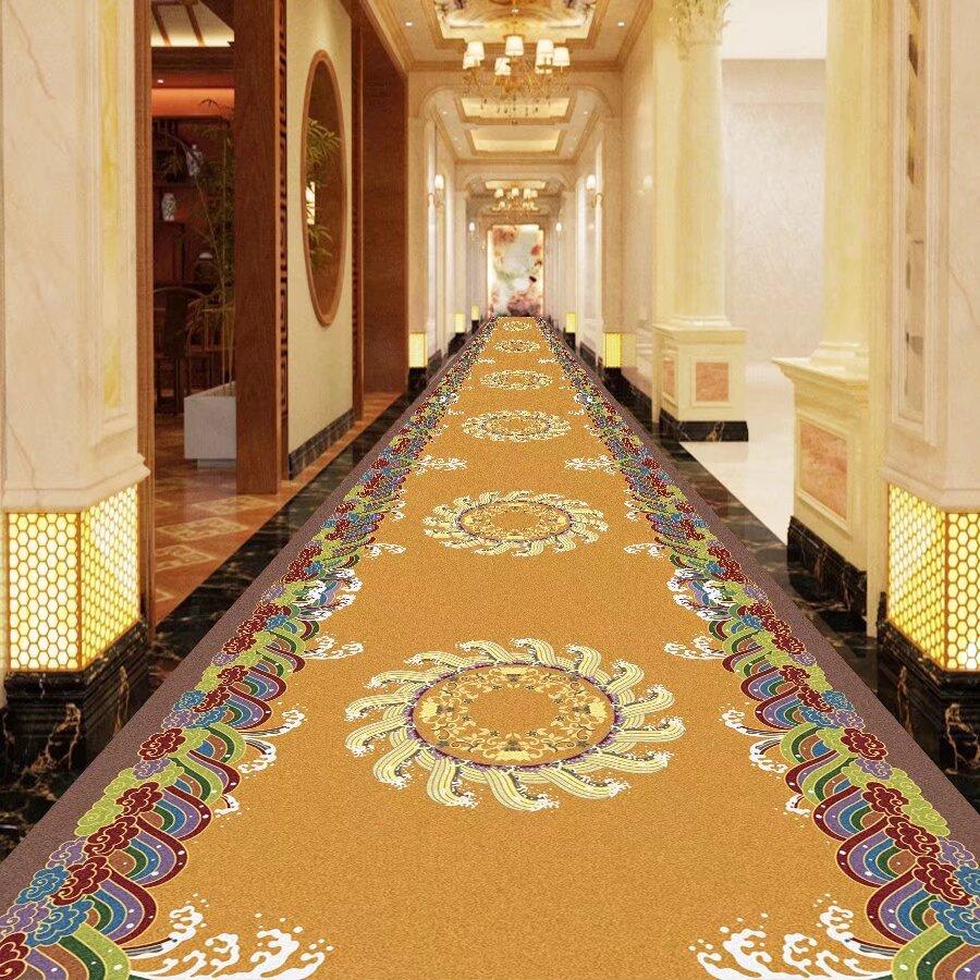European High End Dining Hall Long Corridor Carpet Commercial Hotel Passageway Carpets Non-slip Home Lobby Carpet Runner Custom