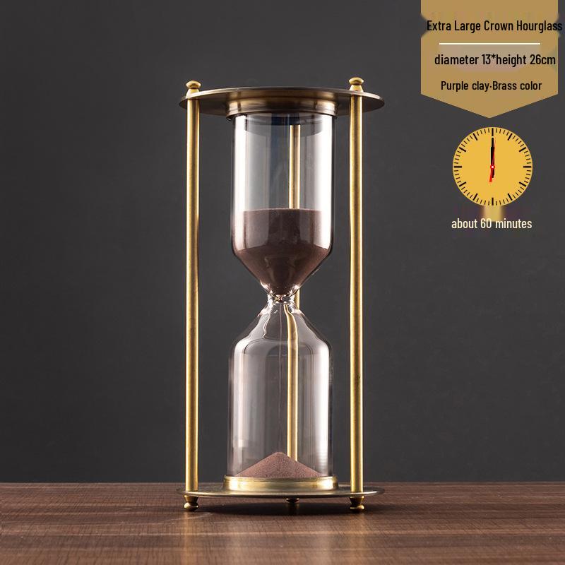 Luxury Metal Hourglass Ornament for Office or Home Decor - Modern Handcrafted Display Piece