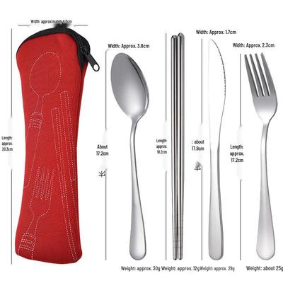 Abay Stainless Steel Portable Cutlery Set with Pouch