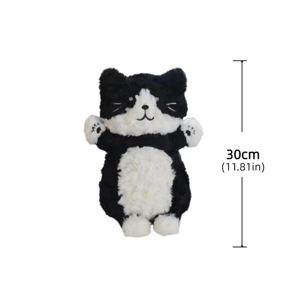Realistic Texture Simulation Black Cat Plush Doll Soft Brown Cat Plush Doll Birthday Gift