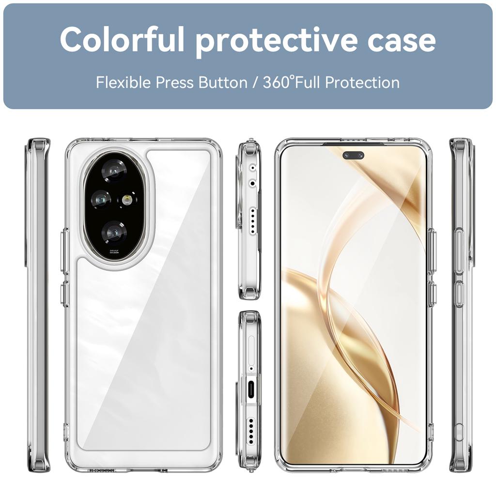 For Honor 200 Pro 5G Transparent Case Electroplating Buttons (Big Rear Lens Hole)