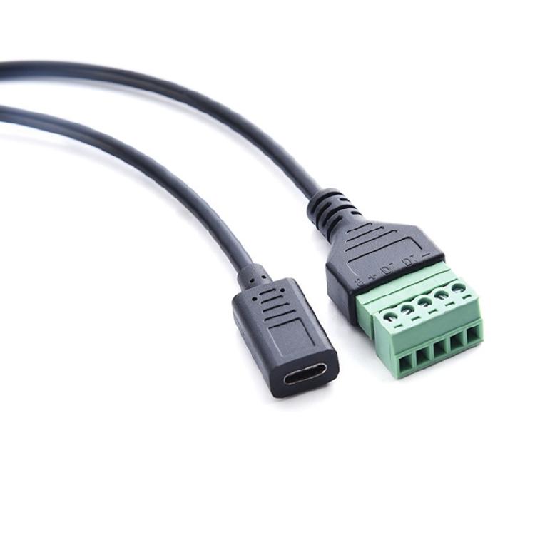 PVC Cable Type C USB Female To 5 Pin Screw Terminal Cable for Smooth  Integration with Various 5V Electronic Devices