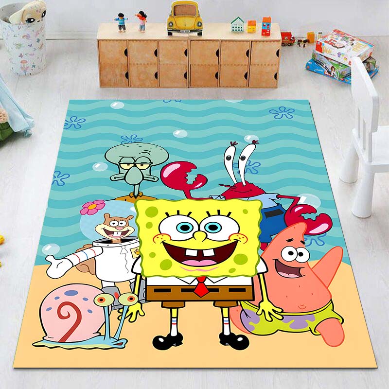 Multiple Styles Cartoon SpongeBob Print Carpet for Living Room Children's Bedroom Sofa Doormat Floor Non-slip Mat Luxury Gift