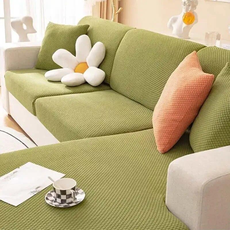 Stretch Washable L-Shaped Corner Sofa Mattress Polar Fleece Couch Cushion Slipcover Chaise Lounge Covers