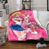 1pc Sailor Moon Adventure Flannel Blanket for Super Soft Cute Comfort Blanket for Travel Bedding Couch Sofa Blanket Y73022