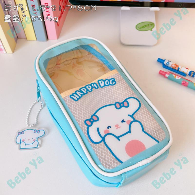 Kawaii Transparent Pencil Case Large Capacity Organizer Pen Box Korean Pouch for Girls Back To School Supplies Stationery