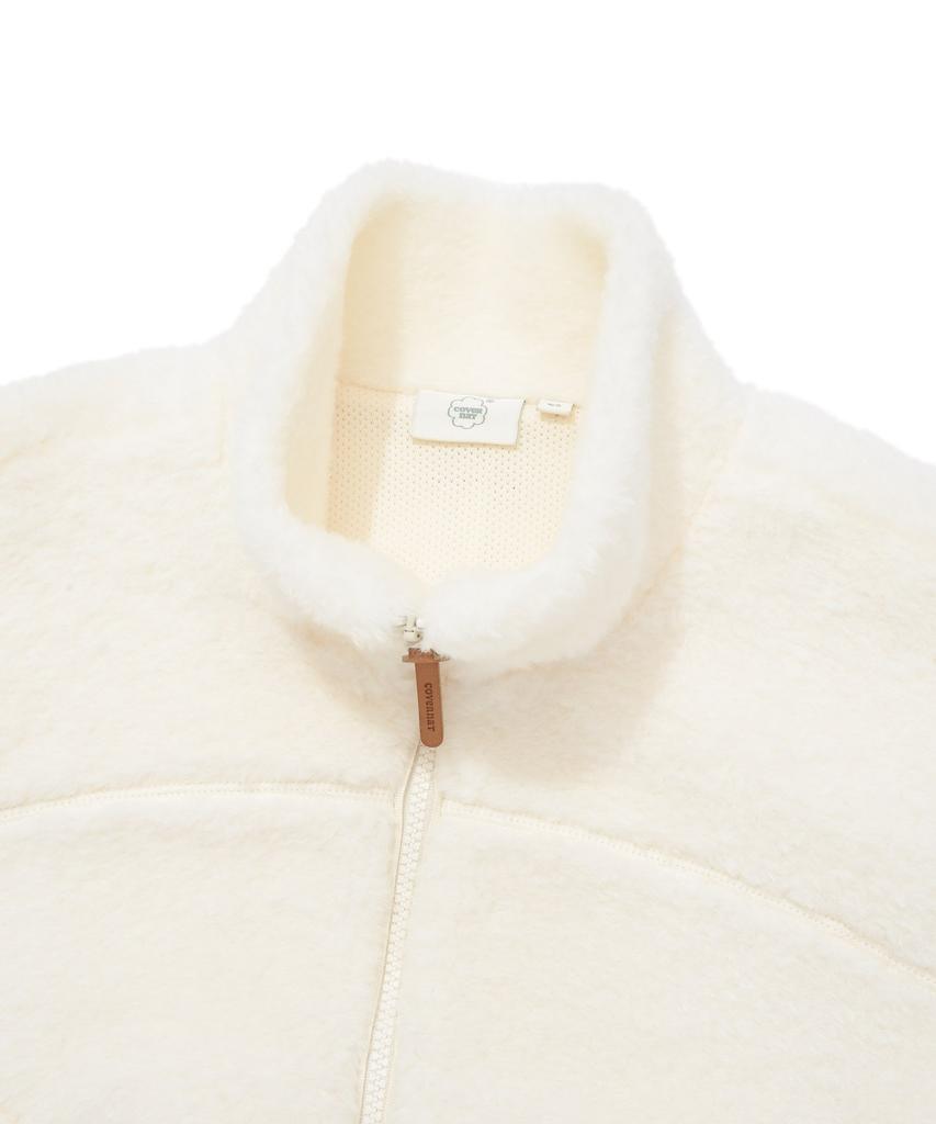 Covernat Woman Sherpa Zip-Up Jacket Ivory