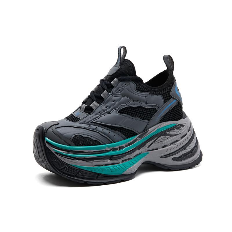 Thick sole heightening Paris dad new shoes women's 2025 mesh casual sports shoes Internet celebrity foreign style wear-resistant genuine