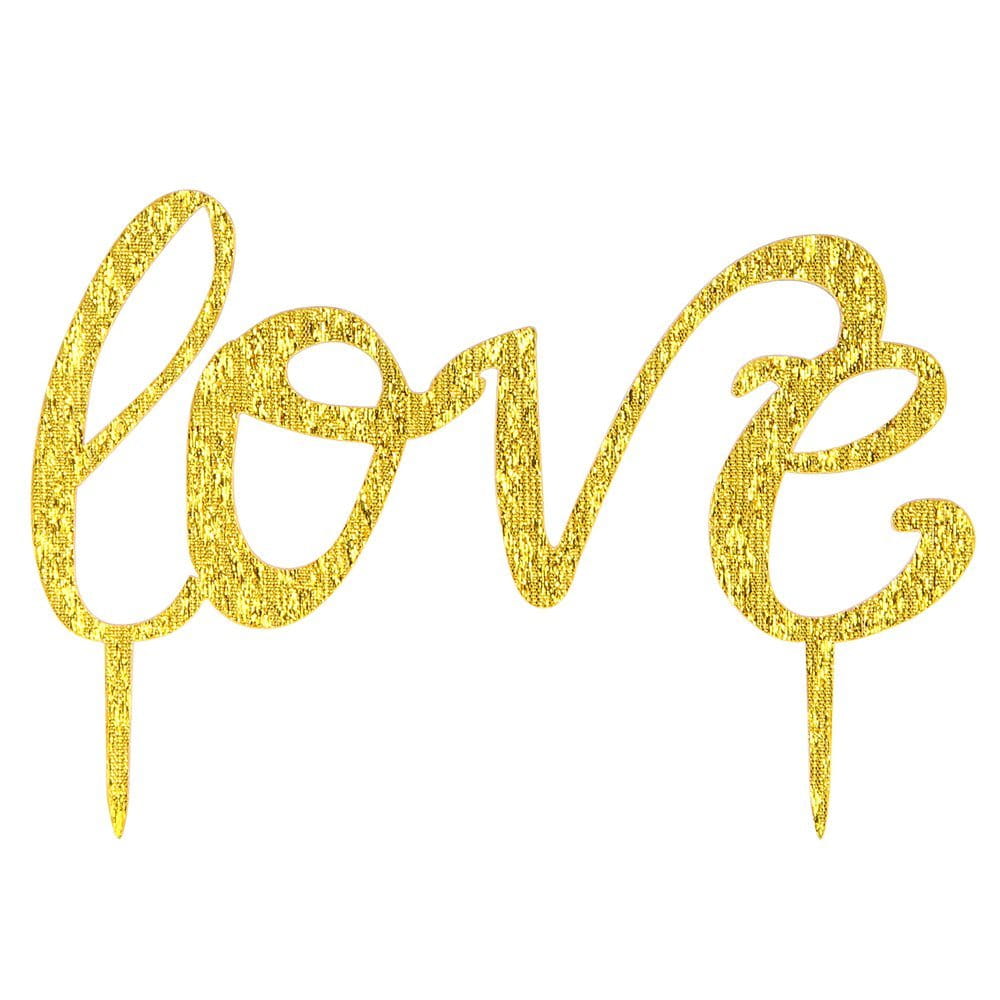 Love Gold Acrylic Cake Topper