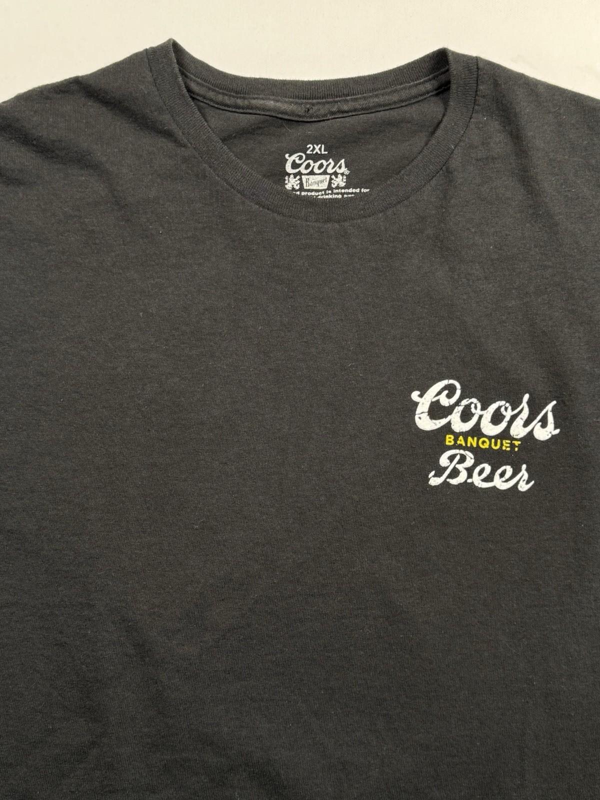 Coors Banquet Beer 2XL Black Graphic Tee Vintage Style Short Sleeve Unisex T-Shirt XXXXL