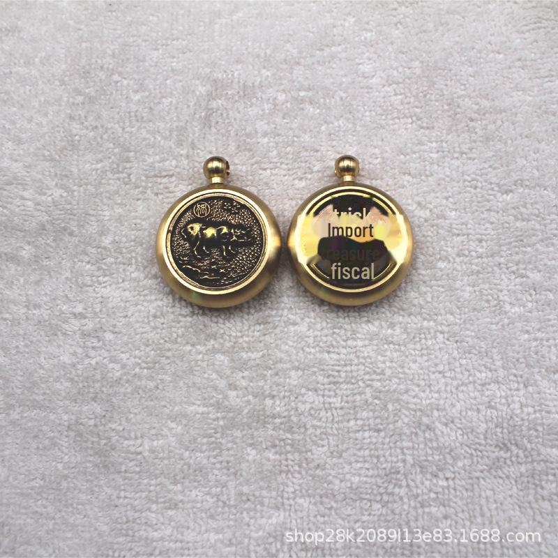 Pure Brass Zodiac Gyroscope Keychain Ornament