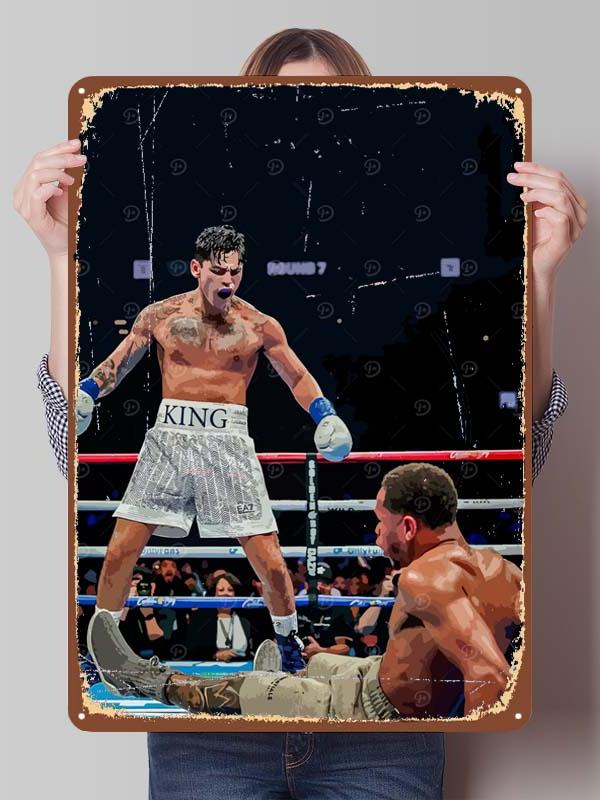 Ryan Garcia Boxer Metal Signs Aesthetic Room Decor Men Custom Boxing Poster Tin Plates for Man Cave Wall Art Vintage Metal Plate