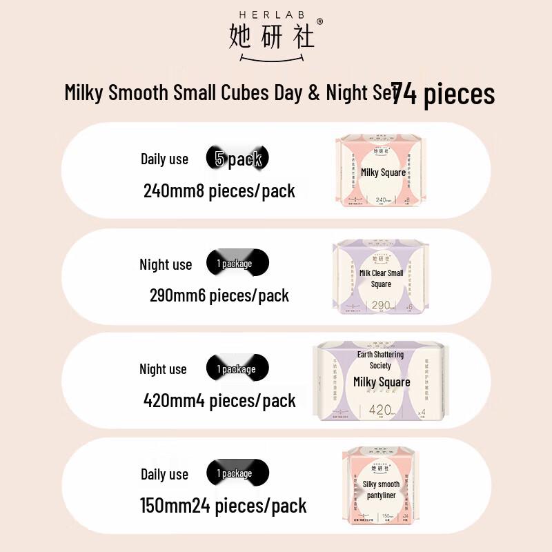 Herlab Ultra-thin Soft Cotton Sanitary Napkin Set