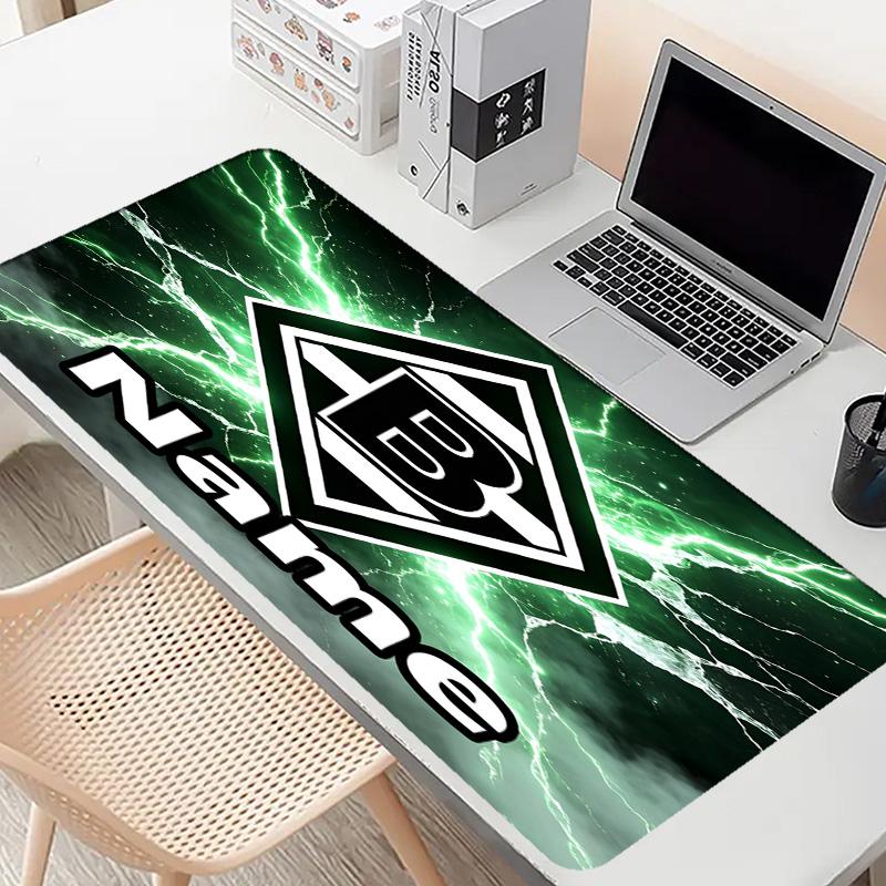 Custom Name Personalized Borussia Monchengladbach Pattern Mousepad, Laptop PC Desk Mat, Decorative Desk Mat for Home Keyboard Pad Gift