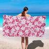 Pink Floral Beach Towel - Hibiscus Flower Print Microfiber Towel, Soft Quick Dry Sand-Free for Travel Pool Summer Vibes