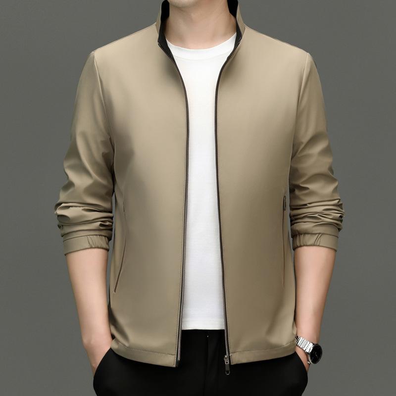 Spring/Autumn Men's Stand Collar Business Jacket - Professional Attire for Young & Middle-aged Bosses