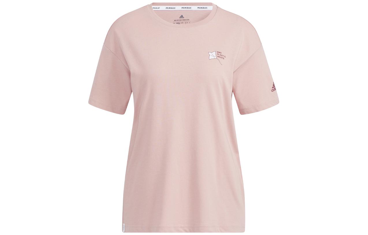 Adidas Drop Shoulder Sleeve T Shirt Women s Pink HE7340 XS